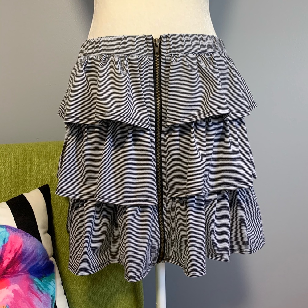 Sugar & Spice Striped Ruffle Mini Skirt D4